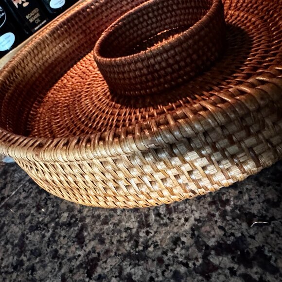 Woven Rattan Chip & Dip Server Tray Charger 15" William Sonoma - Picture 13 of 13